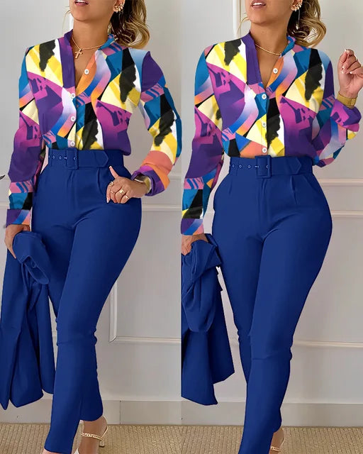 Nyra | Damen Blumendruck Outfit Satz