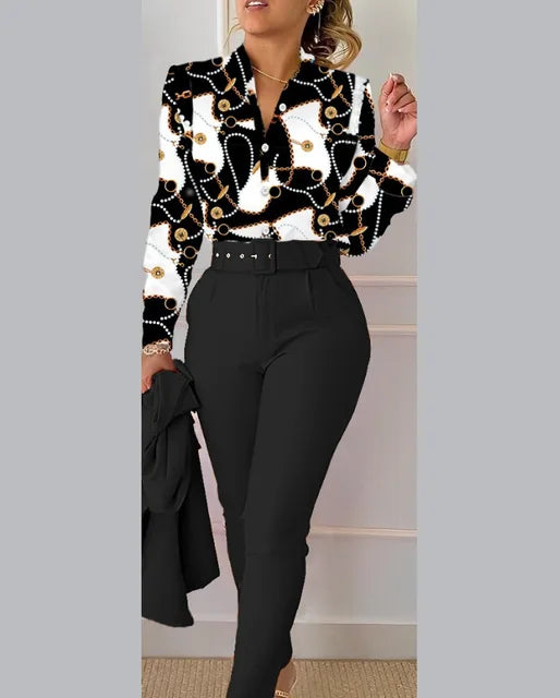 Nyra | Damen Blumendruck Outfit Satz