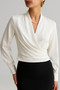 Thesira | Satin V-Ausschnitt Bluse Für Frauen