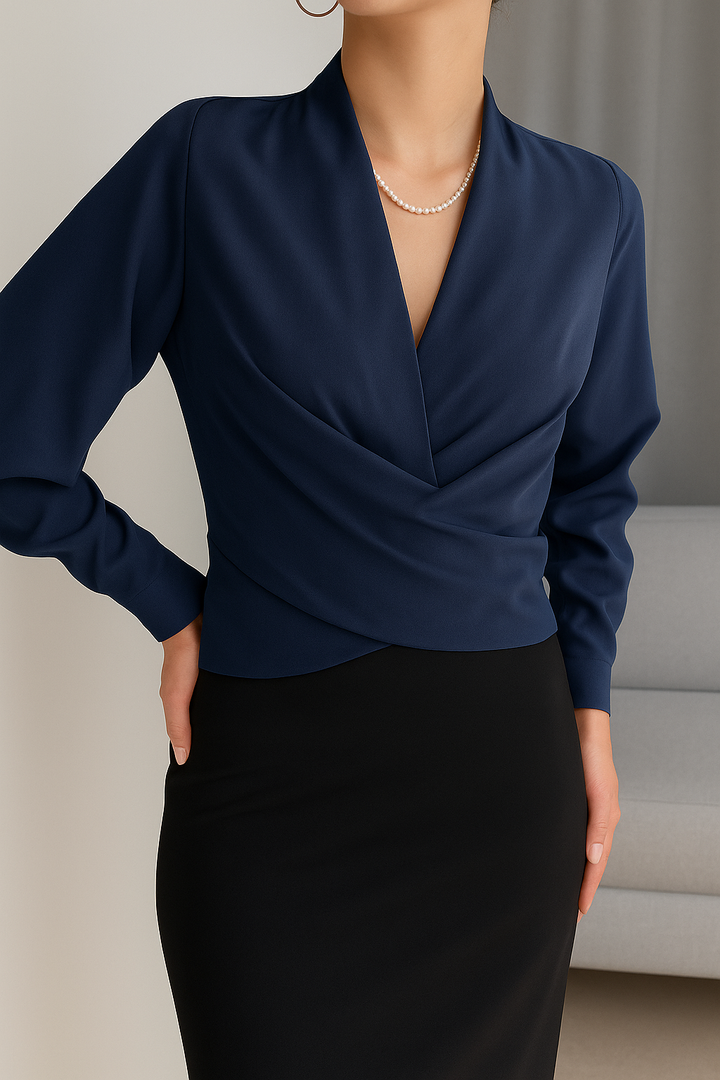 Thesira | Satin V-Ausschnitt Bluse Für Frauen
