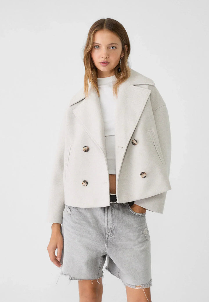 Kaelith | Schicke Doppelt-Brustig Kurze Blazer Jacke