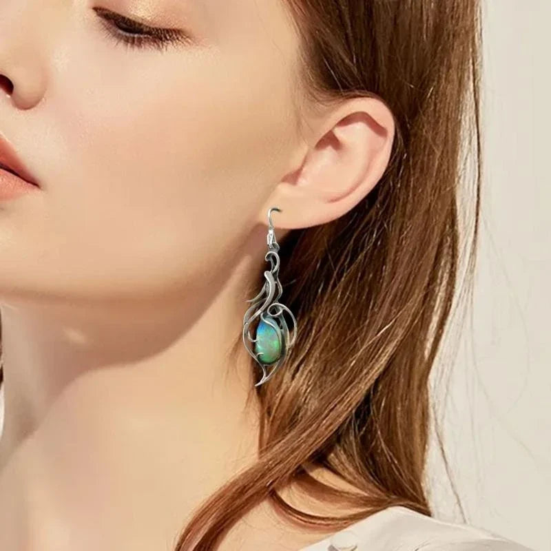 Jahrgang Blaue Opal Ohrringe