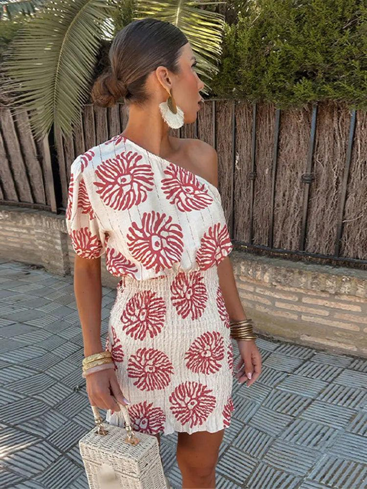 Léontine | Damen Eine-Schulter Minikleid