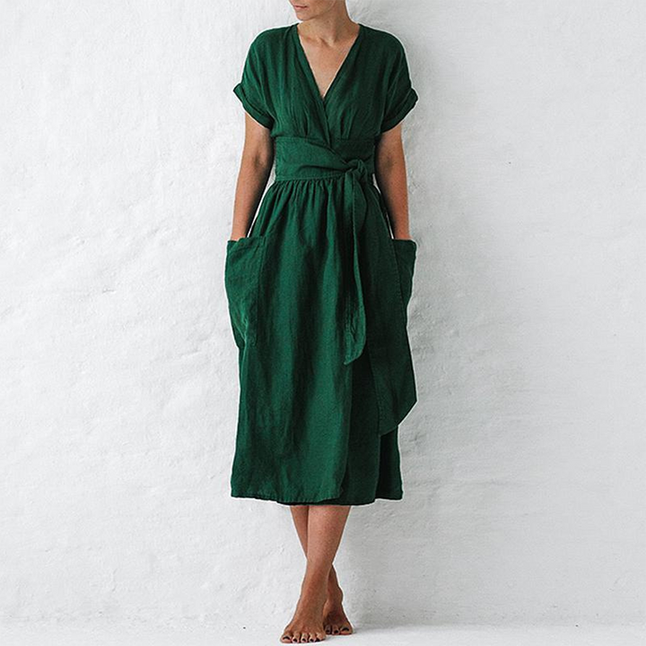 Talyra | Damen Lässiges V-Ausschnitt Kleid