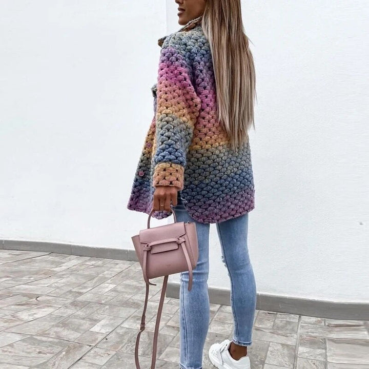 Reina | Regenbogen Geflochtener Mantel