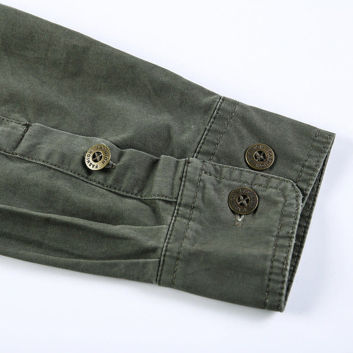 Fyran | Herren Baumwollhemd mit Langen Ärmeln und Truhe Taschen