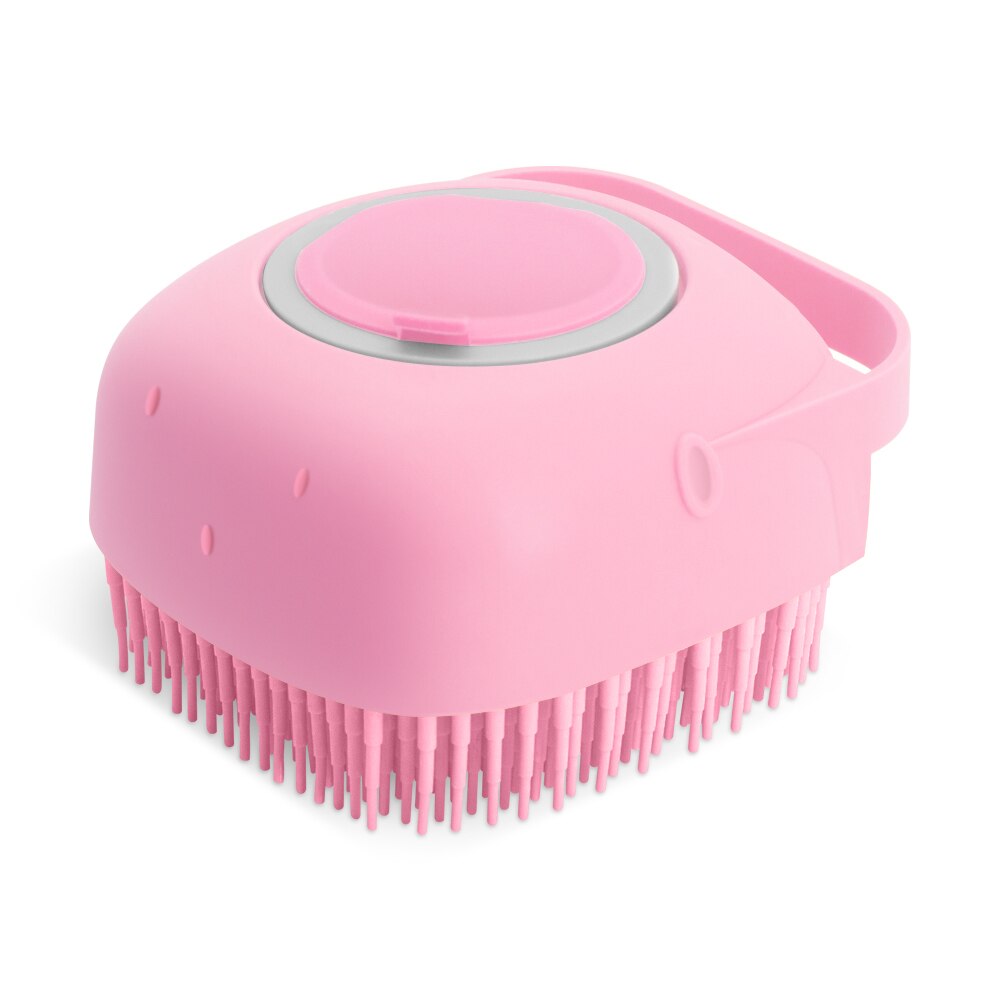 Silikon-Badebürste für Haustiere mit Shampoo-Spender