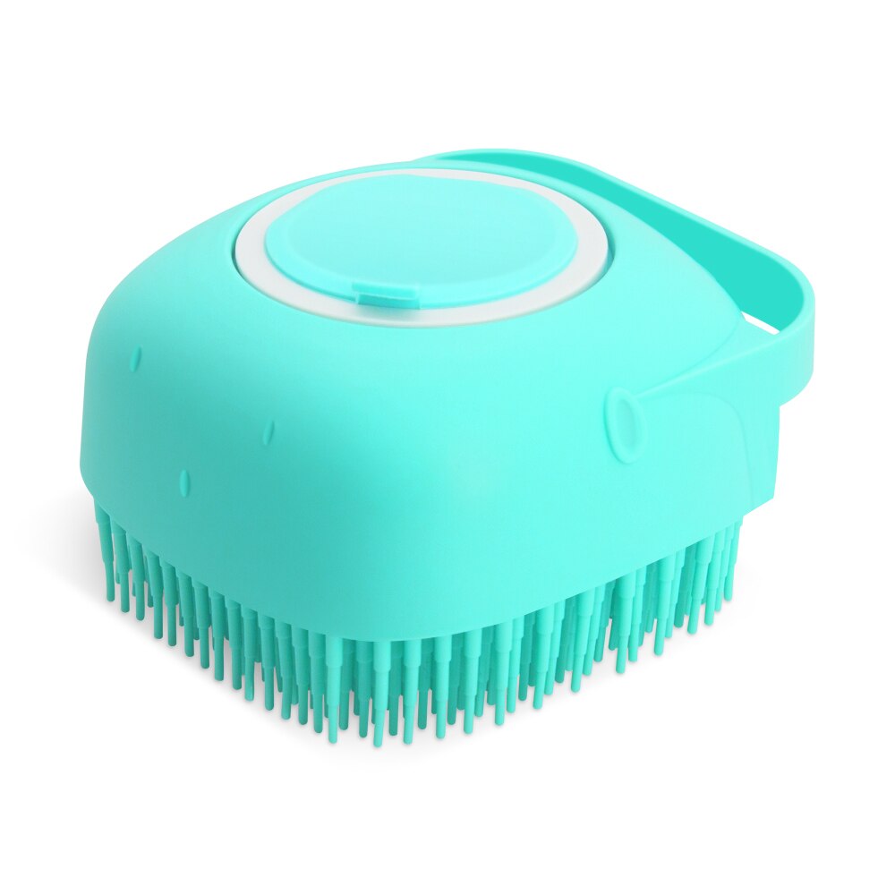 Silikon-Badebürste für Haustiere mit Shampoo-Spender