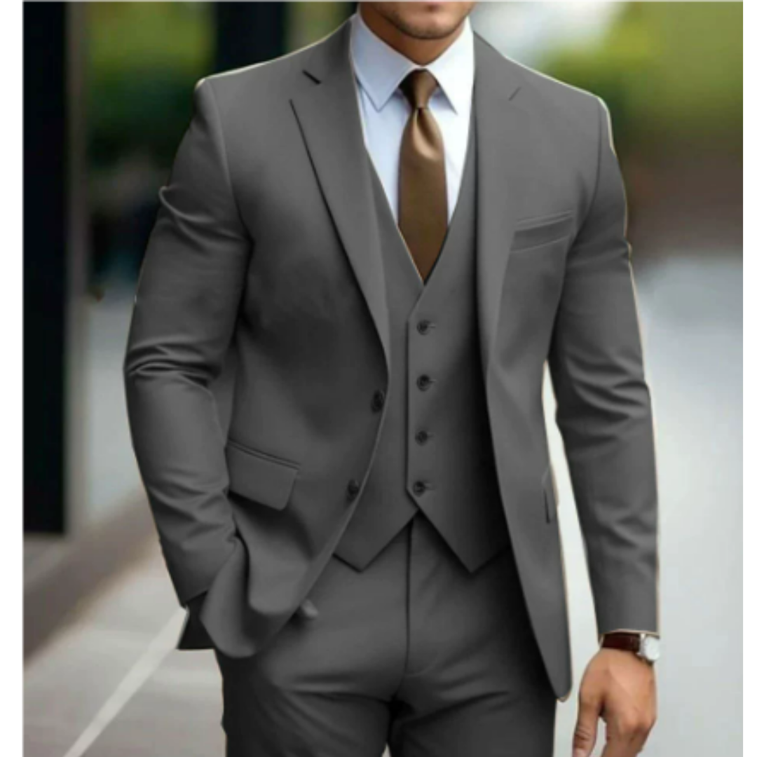 Herren-Hochzeitsanzug 3-Teilig mit Weste