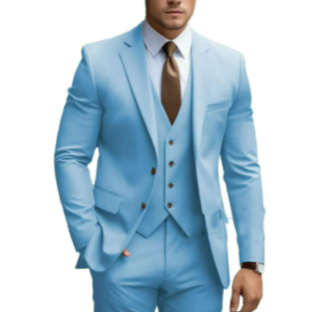 Herren-Hochzeitsanzug 3-Teilig mit Weste