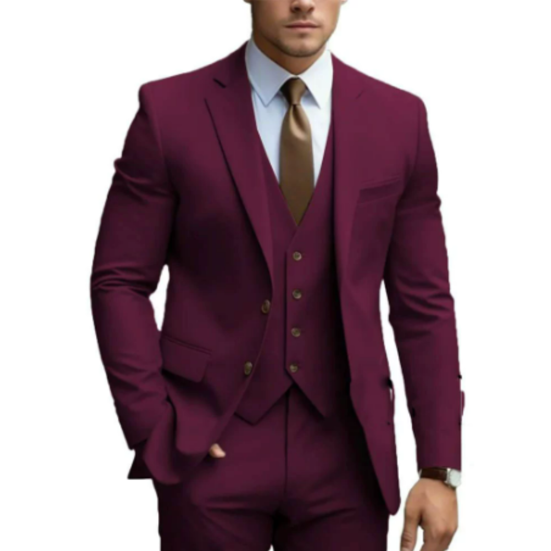 Herren-Hochzeitsanzug 3-Teilig mit Weste