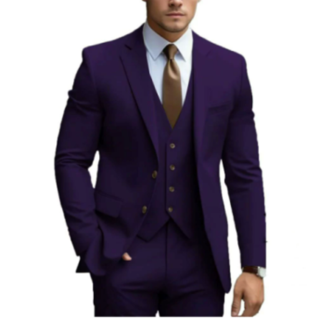 Herren-Hochzeitsanzug 3-Teilig mit Weste