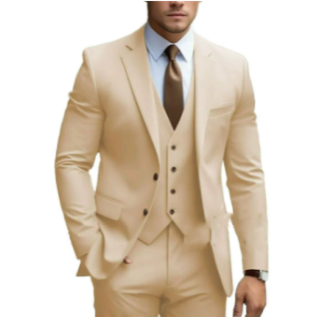Herren-Hochzeitsanzug 3-Teilig mit Weste