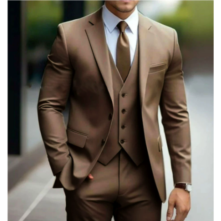 Herren-Hochzeitsanzug 3-Teilig mit Weste