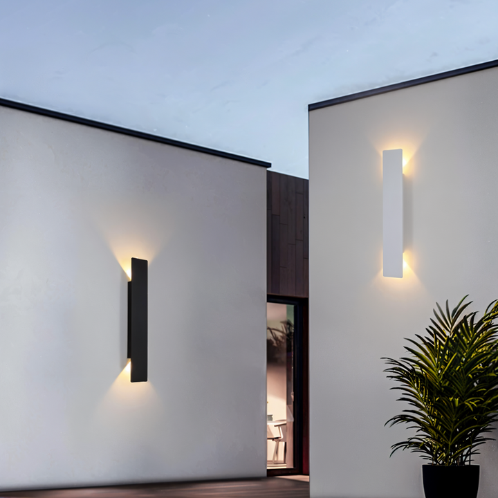 Rechteckige Schwarz Aluminium LED-Außenwandleuchte