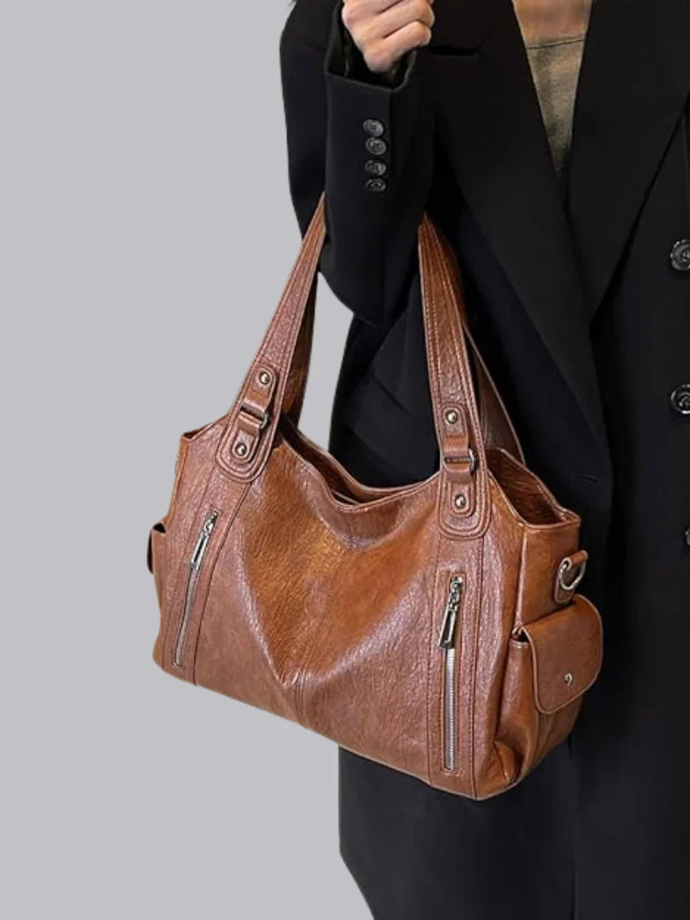 Klassische Leder Umhängetasche für Damen | Lässig Und Formell