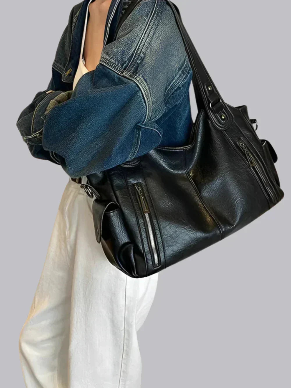 Klassische Leder Umhängetasche für Damen | Lässig Und Formell
