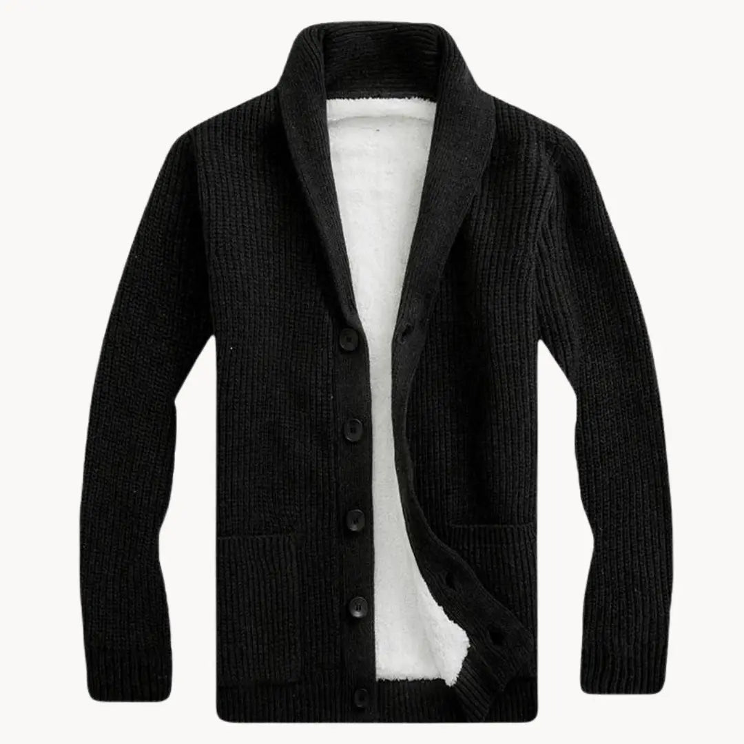 Vlies Strickjacke mit Schalkragen | Herren Lässige Passform