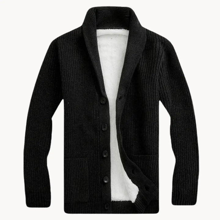 Vlies Strickjacke mit Schalkragen | Herren Lässige Passform
