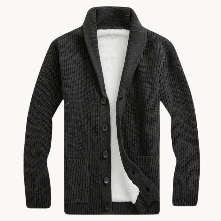 Vlies Strickjacke mit Schalkragen | Herren Lässige Passform