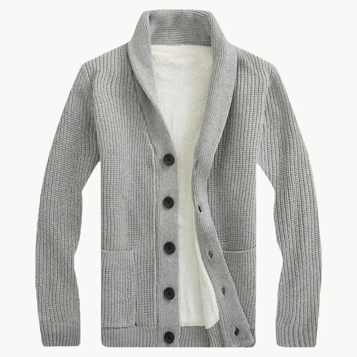Vlies Strickjacke mit Schalkragen | Herren Lässige Passform