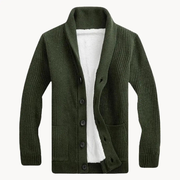 Vlies Strickjacke mit Schalkragen | Herren Lässige Passform