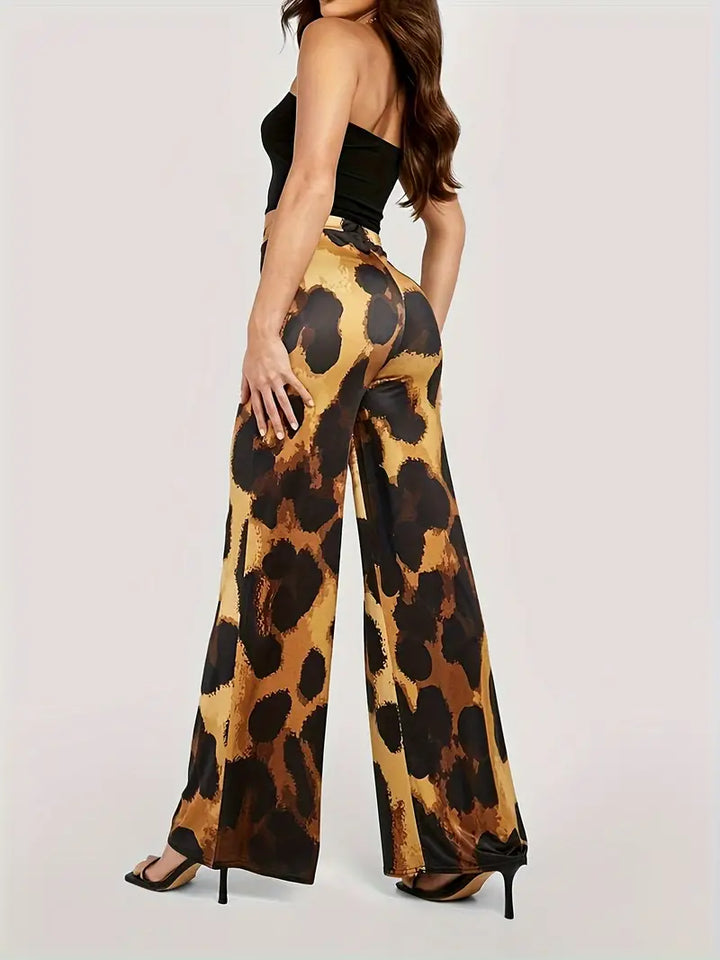 Jenovefa | Damen Hohem-Bund Leopardenmuster Hose