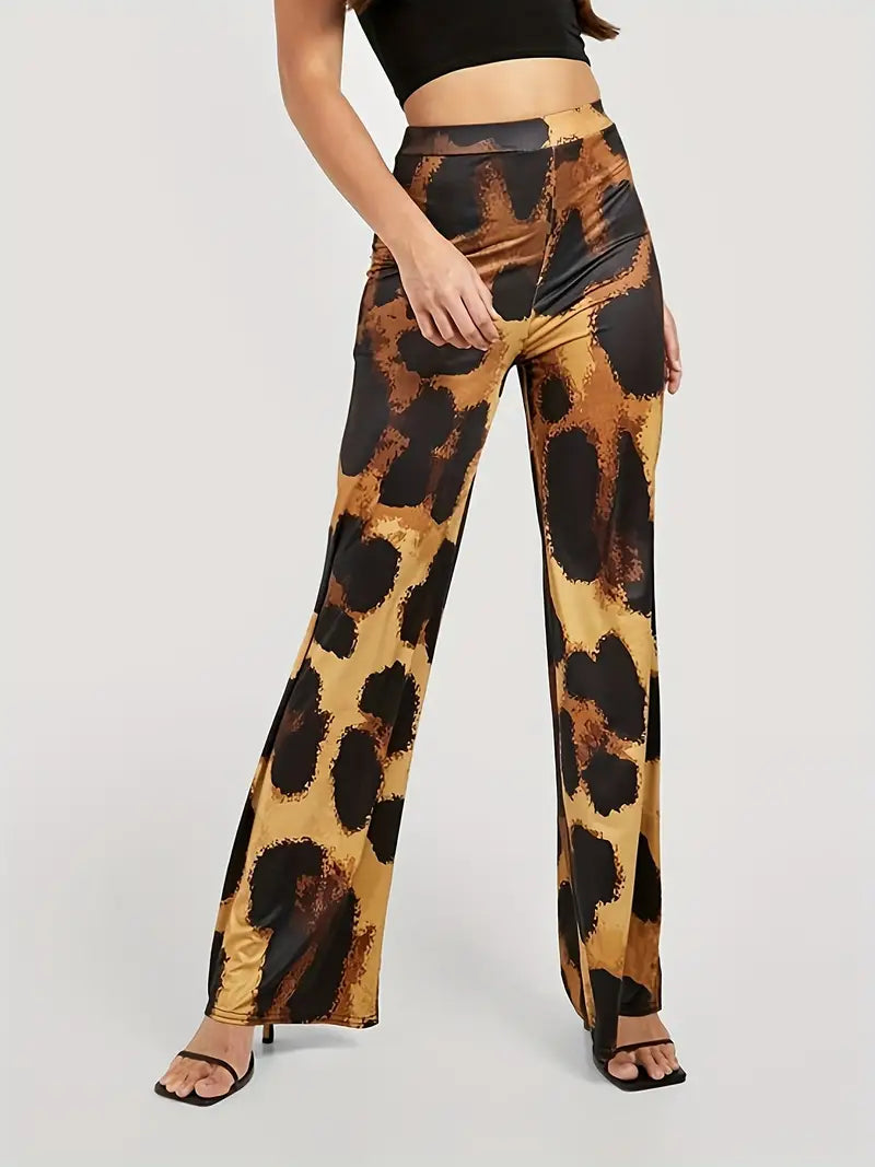 Jenovefa | Damen Hohem-Bund Leopardenmuster Hose