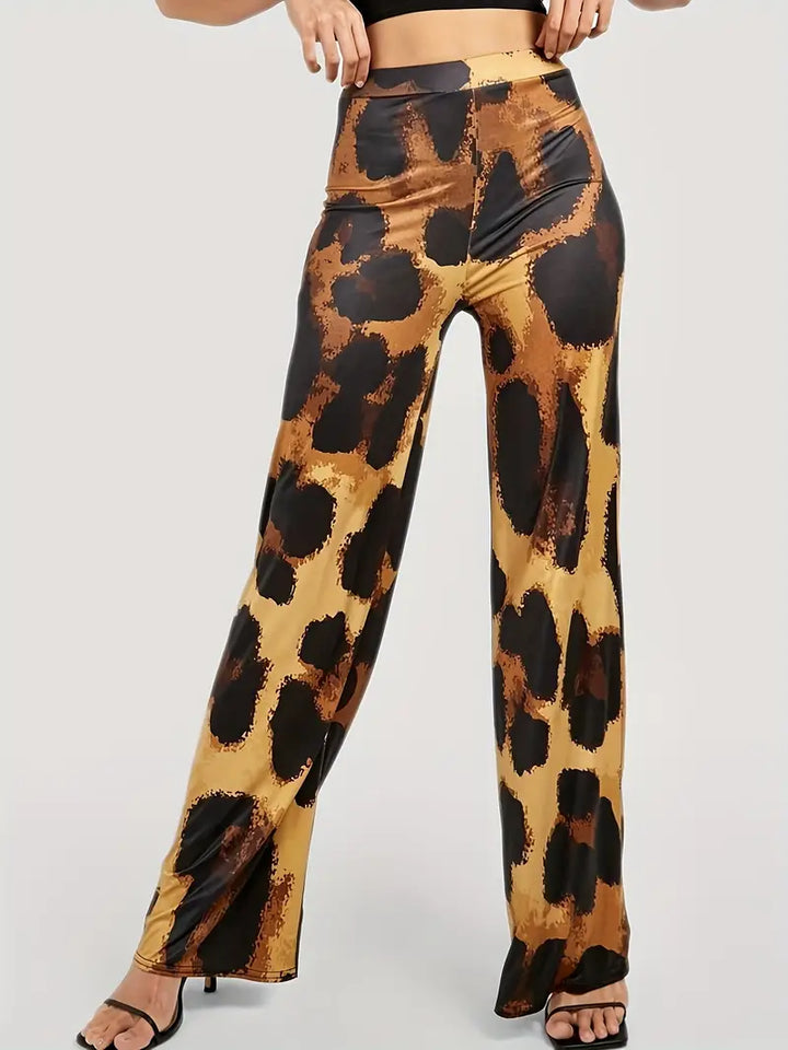 Jenovefa | Damen Hohem-Bund Leopardenmuster Hose