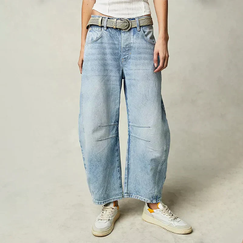 Isley | Damen Stylische Weitem-Bein Bequeme Jeans