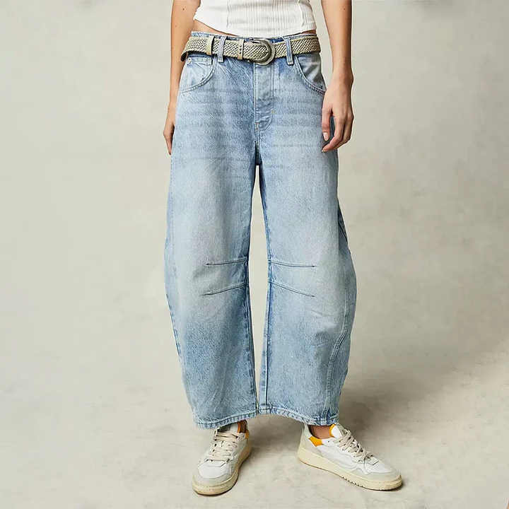 Isley | Damen Stylische Weitem-Bein Bequeme Jeans