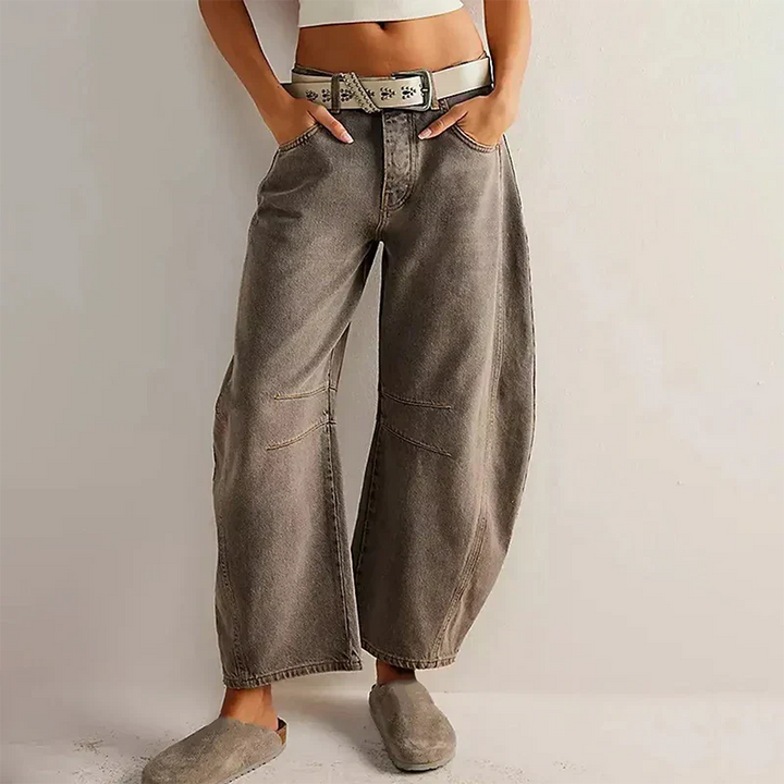 Isley | Damen Stylische Weitem-Bein Bequeme Jeans