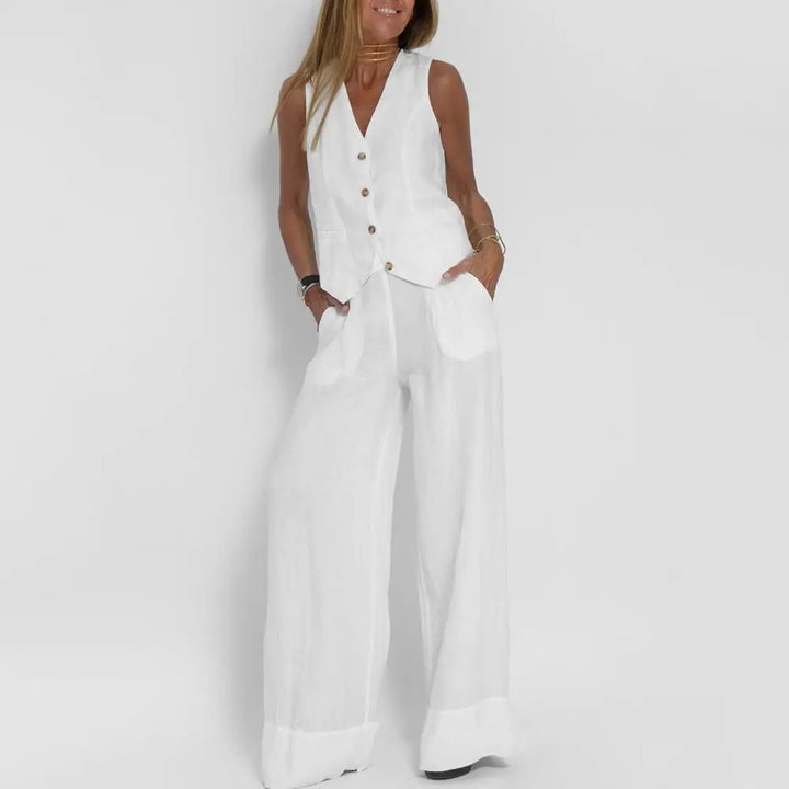 Saffron | Damen Stilvolles Lockeres Zweiteiliges Satz