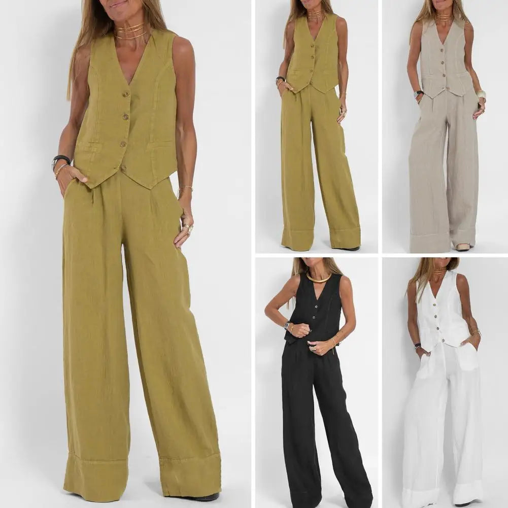 Saffron | Damen Stilvolles Lockeres Zweiteiliges Satz