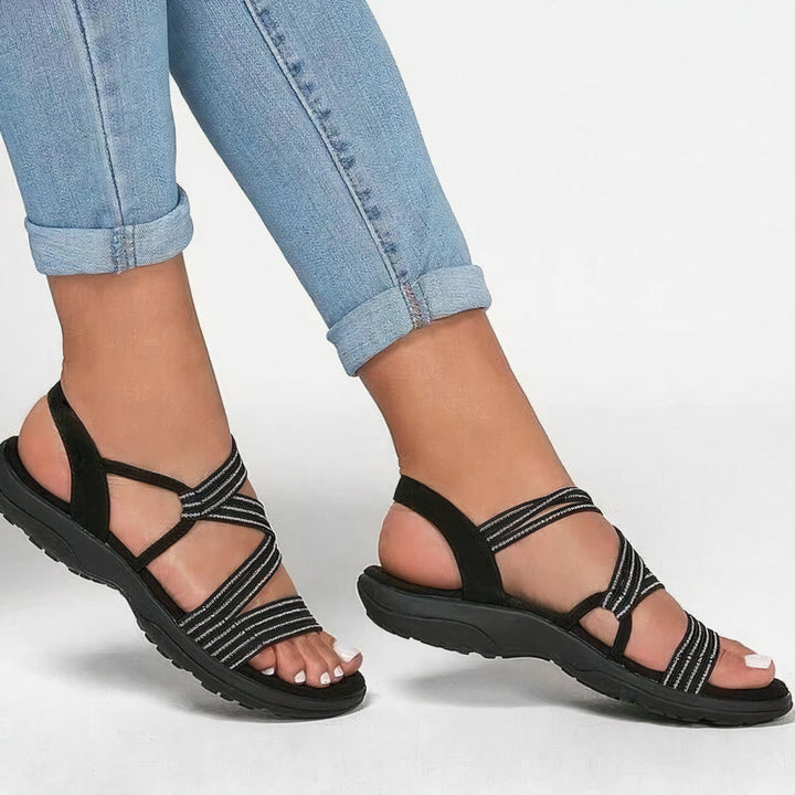 Niamh | Damen Flache Strand-Sandalen