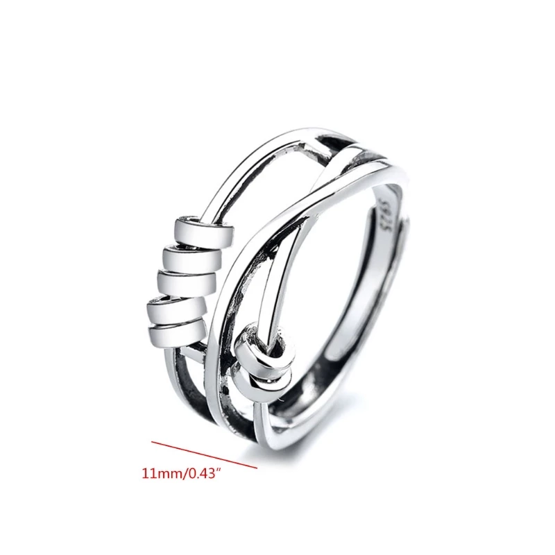 Perle | Anti-Angst Ring - 925 Sterling Silber Verstellbares Band für Frauen