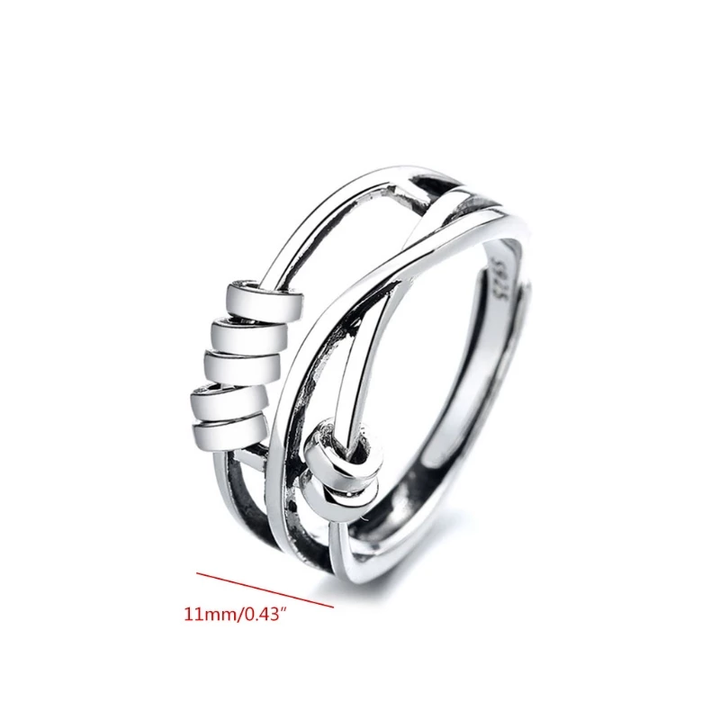 Perle | Anti-Angst Ring - 925 Sterling Silber Verstellbares Band für Frauen