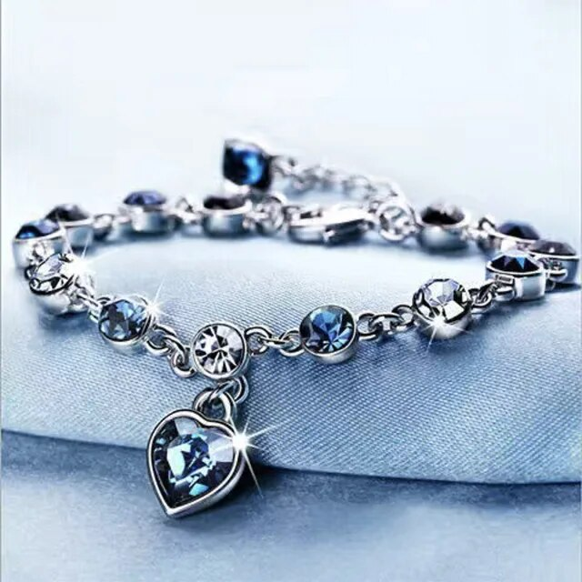Luna | Verstellbares Sterling Silber Kristall Armband
