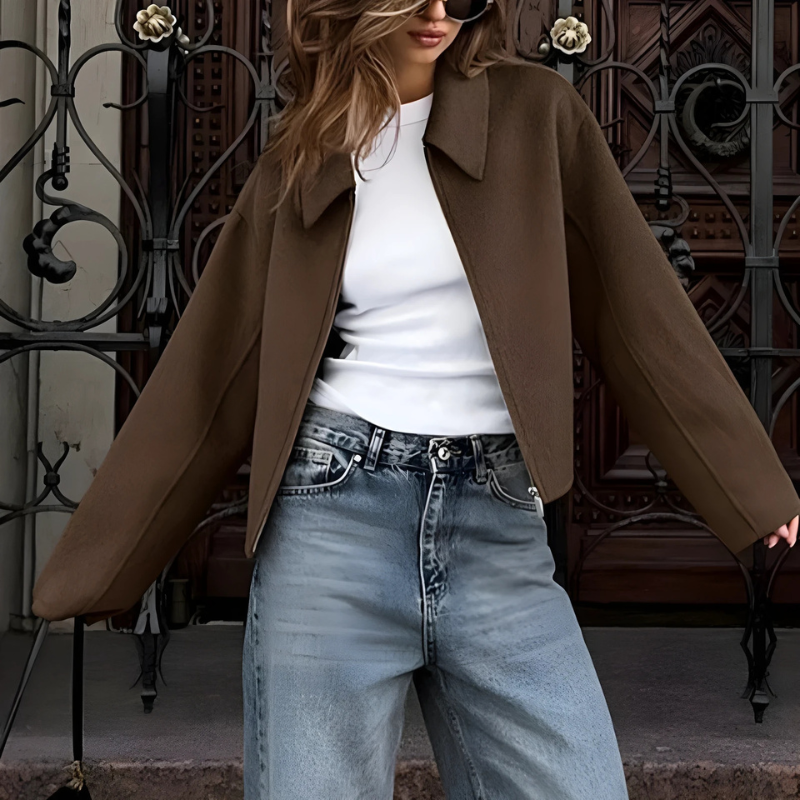 Damen Kastenförmiger Mantel | Warm und Stylisch