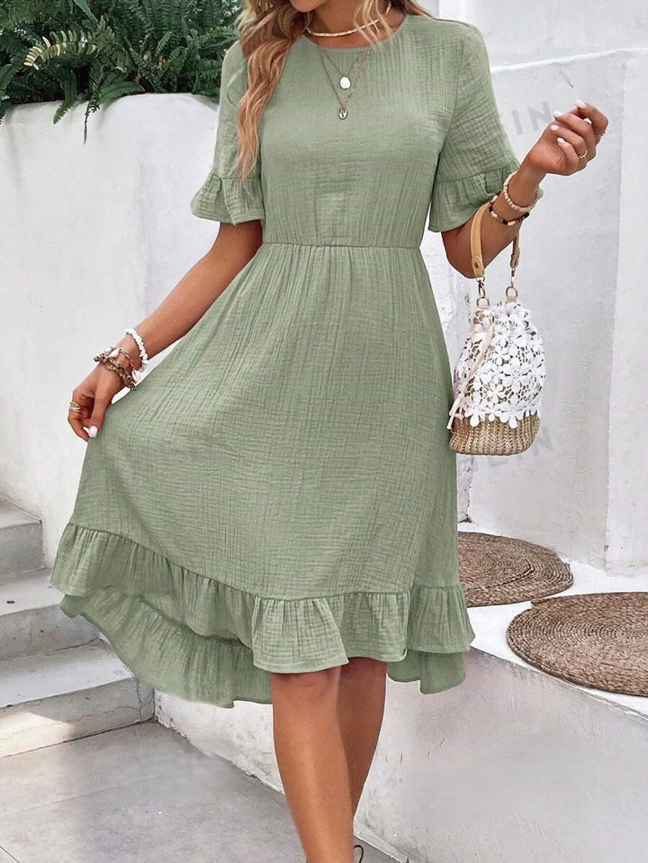 Brinley | Kurzärmeliges Midikleid für Frauen