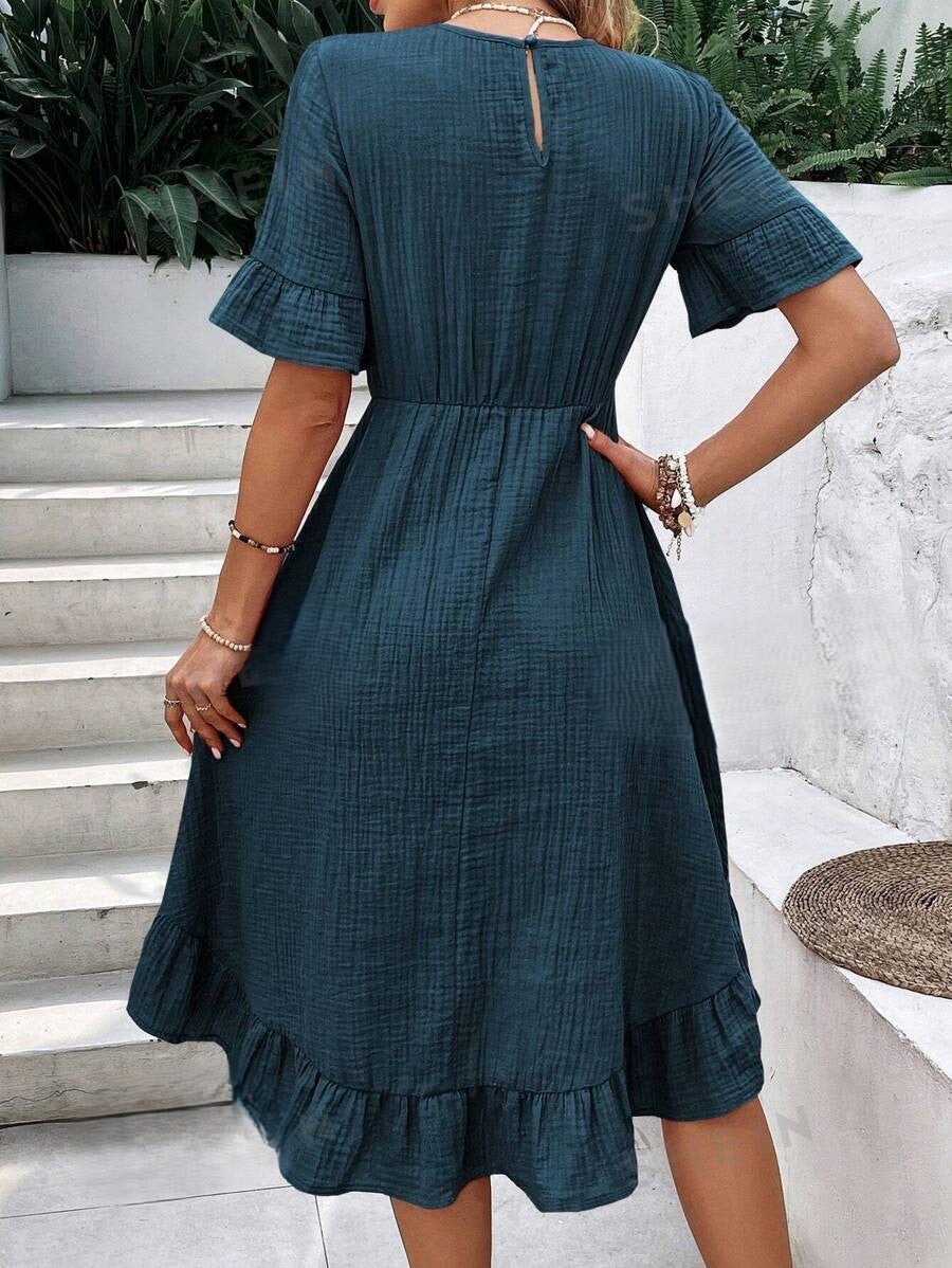 Brinley | Kurzärmeliges Midikleid für Frauen