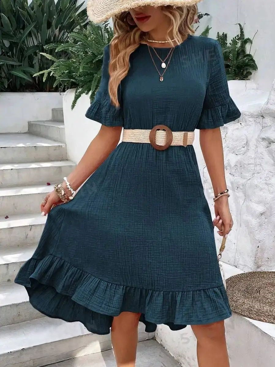 Brinley | Kurzärmeliges Midikleid für Frauen