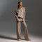 Aenid | Kuschelige Weitem-Bein Hosen und Polo-Pullover Outfit