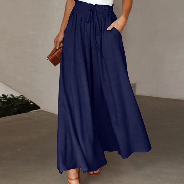 Lyra | Damen Weitem-Bein Leinenhose