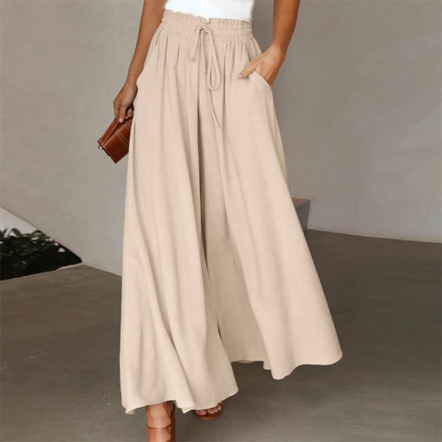 Lyra | Damen Weitem-Bein Leinenhose