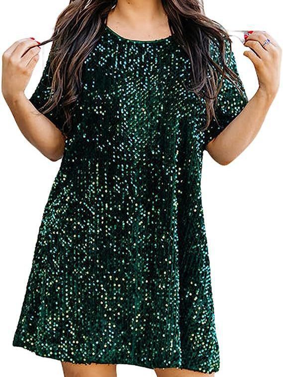 Azalea | Damen A-Linien Pailletten Partykleid