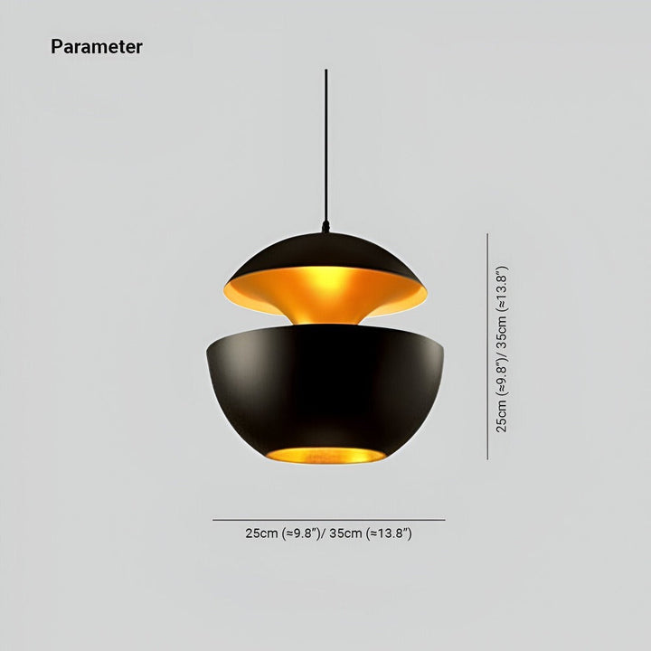 Apfel-Hängelampe | Schwarz-weiße Solar-Inspirierte Licht