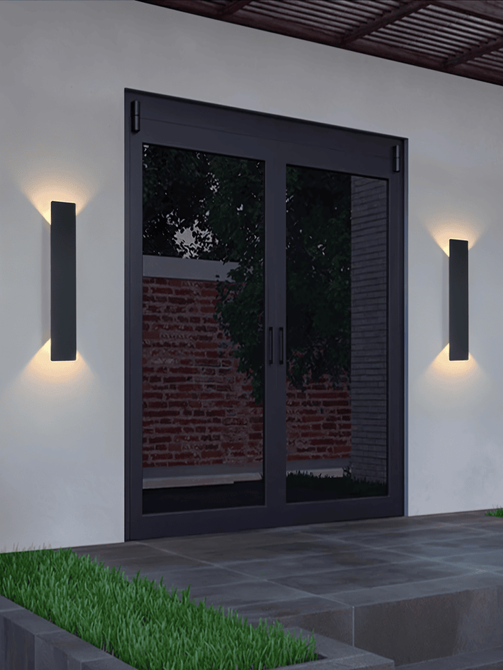 Rechteckige Schwarz Aluminium LED-Außenwandleuchte