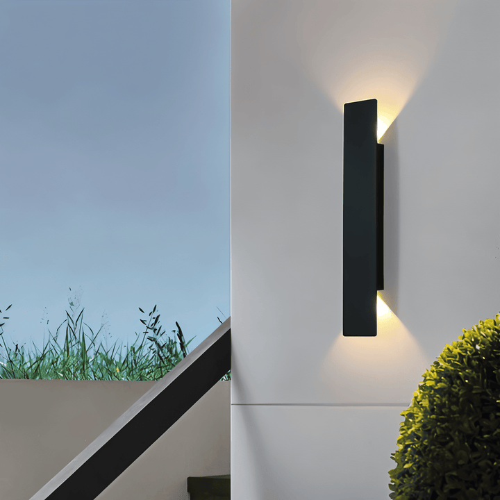 Rechteckige Schwarz Aluminium LED-Außenwandleuchte