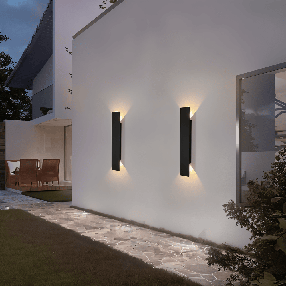 Rechteckige Schwarz Aluminium LED-Außenwandleuchte